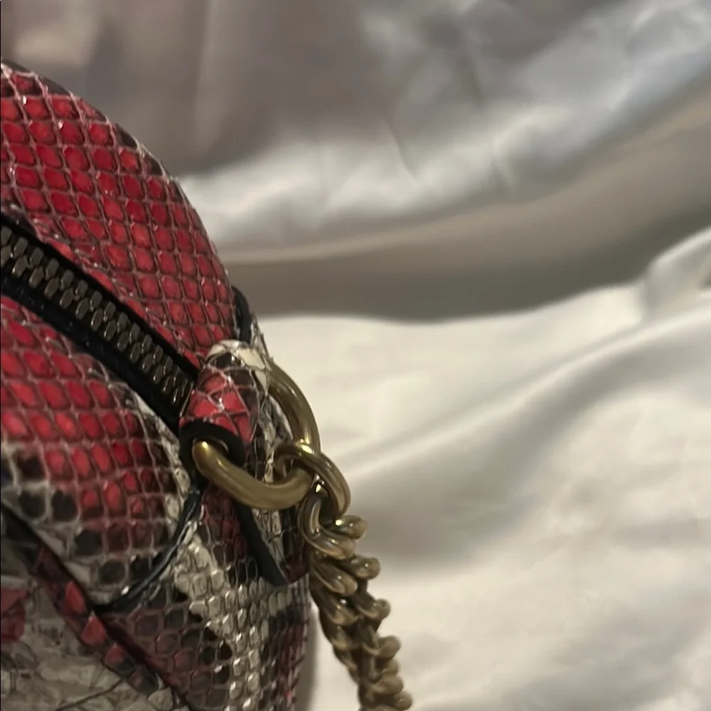 Gucci Red and Cream Snake Print Bag-crossbody-NWT - Picture 4 of 11